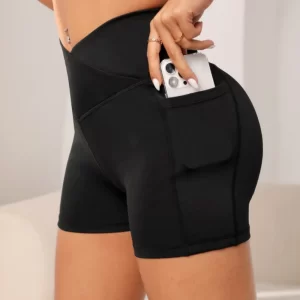 High Waist Active Shorts with Pockets