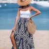 Printed High Waist Maxi Skirt