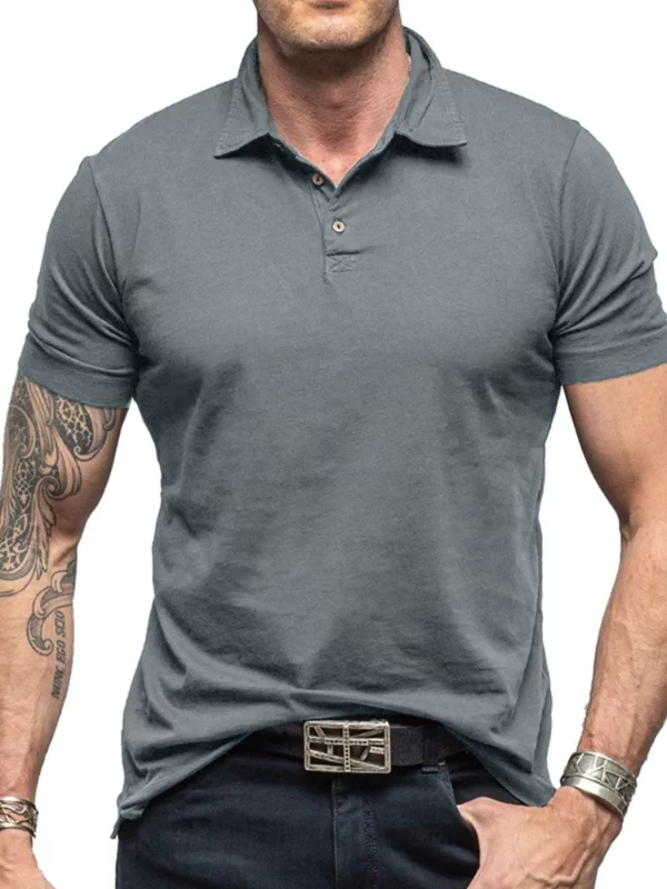 Men's Collared Neck Short Sleeve Polo Shirt - Image 6