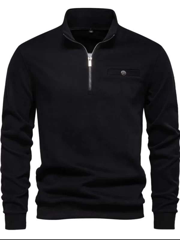 Men's Quarter Zip Long Sleeve Sweatshirt - Image 2