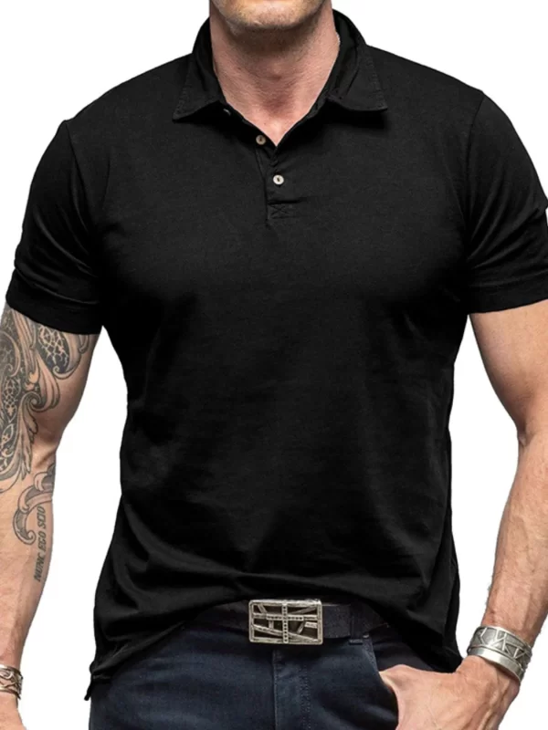 Men's Collared Neck Short Sleeve Polo Shirt - Image 8
