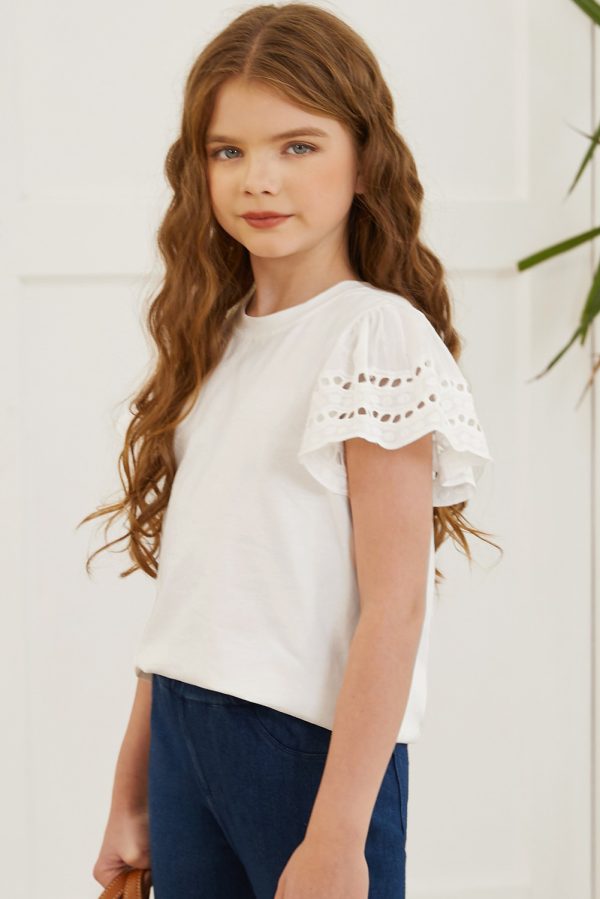 Round Neck Flutter Sleeve T-Shirt - Image 20