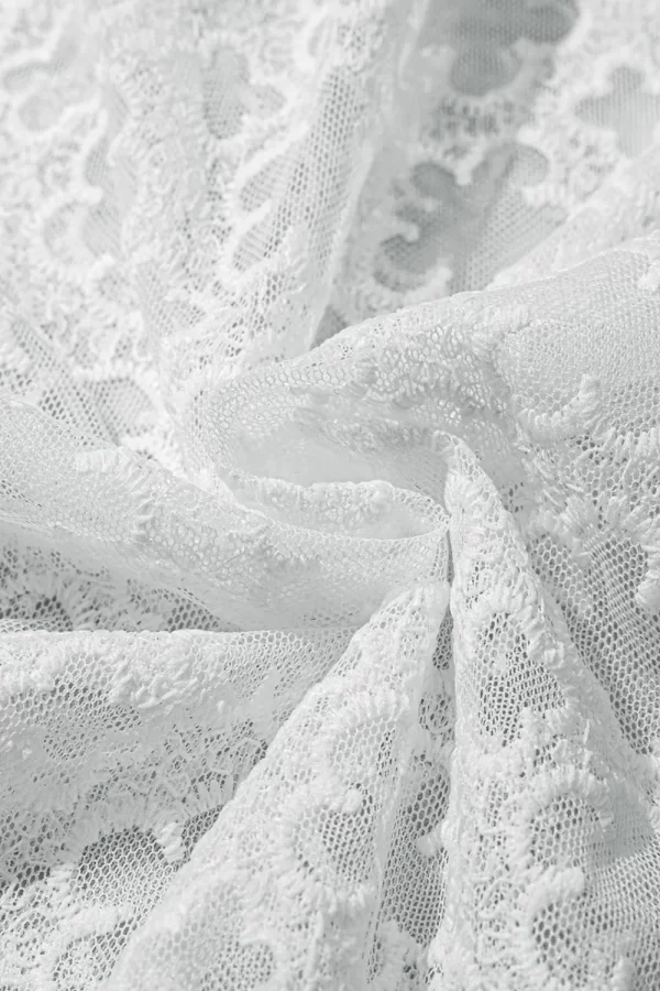 Lace Puff Sleeve Empire Waist Mini Dress - Image 2
