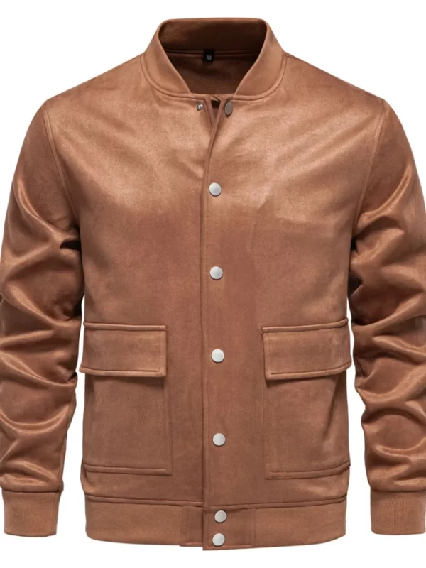 Men's Baseball Collar Snap Down Jacket - Image 2
