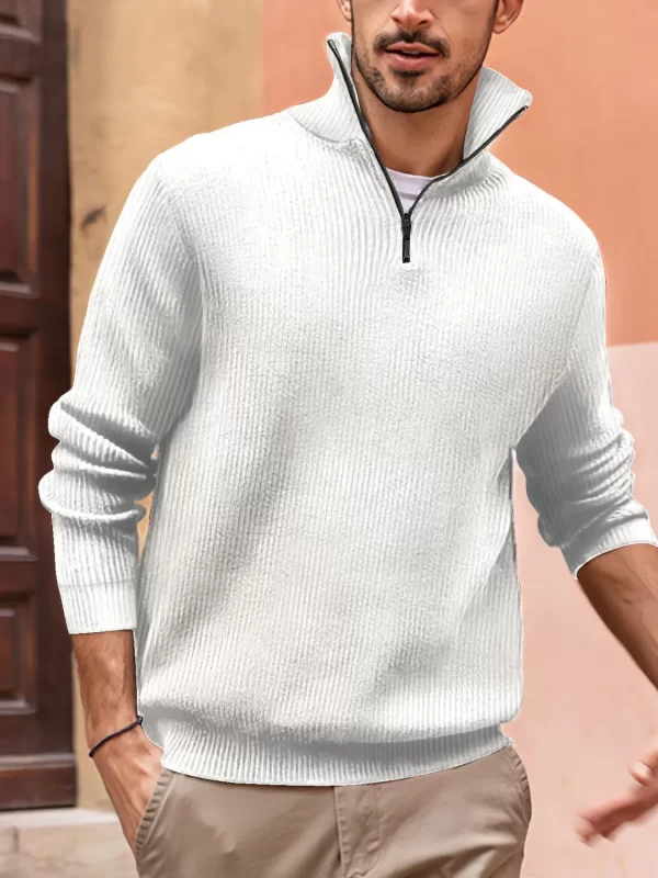 Men's Full Size Quarter Zip Long Sleeve Top Plus Size - Image 4