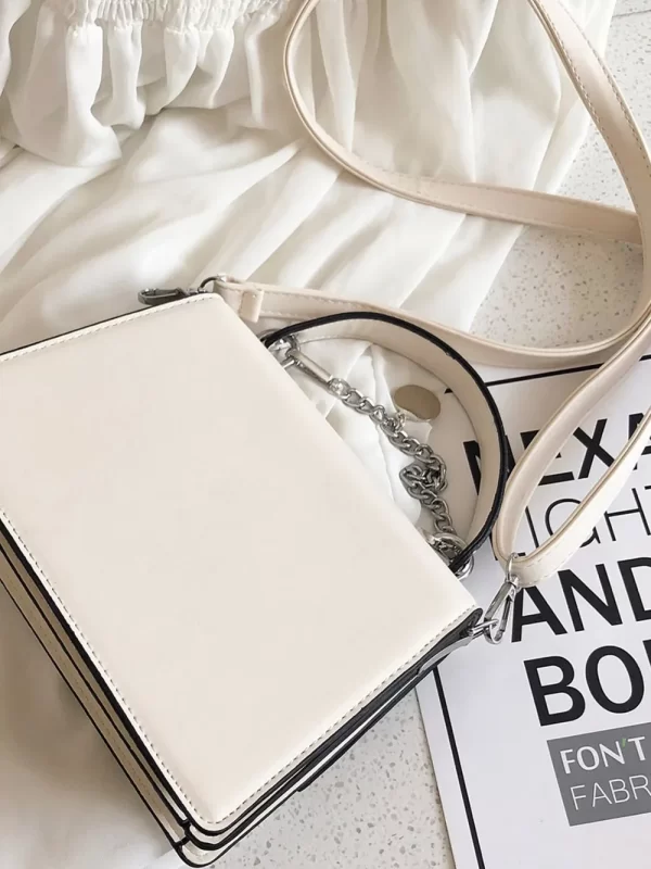 Chain PU Leather Detachable Shoulder Strap Handbag - Image 5