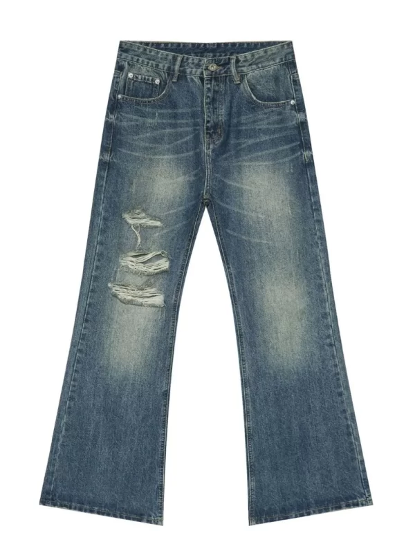 Men's Distressed Jeans with Pockets - Image 2