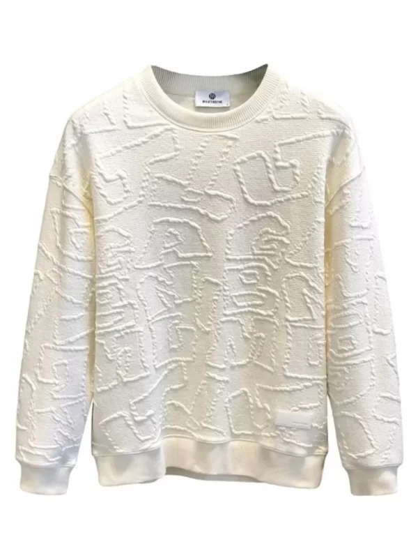 Men's  Plus Size Textured Round Neck Long Sleeve Sweatshirt - Image 8
