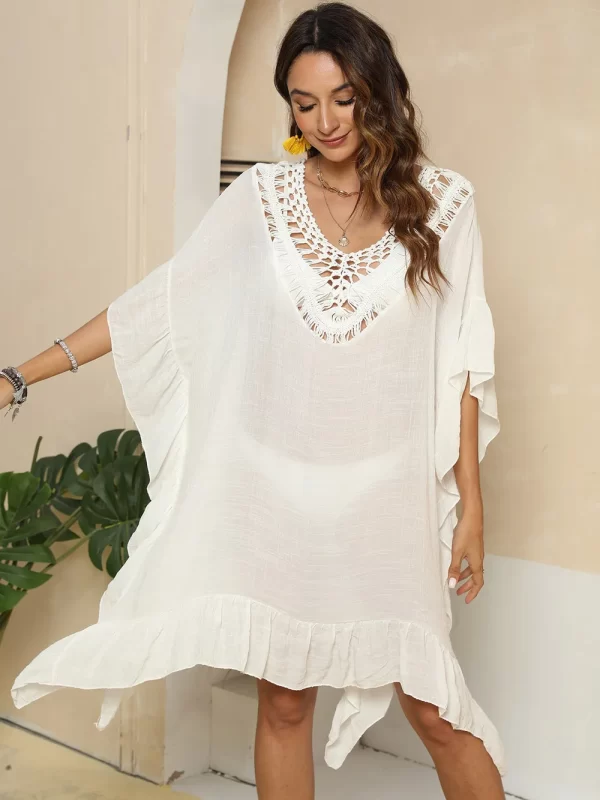 Cutout Ruffled Half Sleeve Cover-Up - Image 7