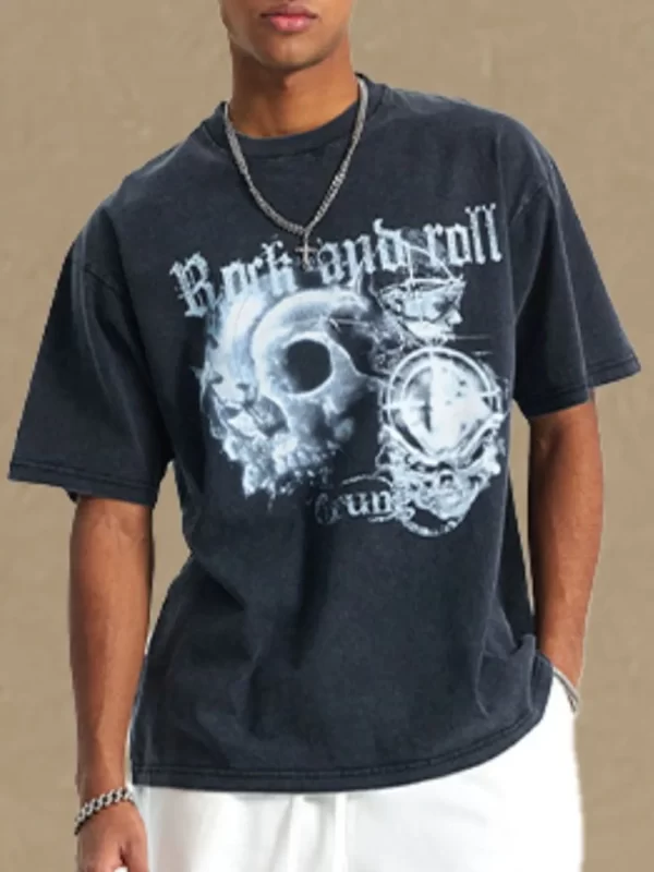 Men's Round Neck Half Sleeve Graphic T-Shirt