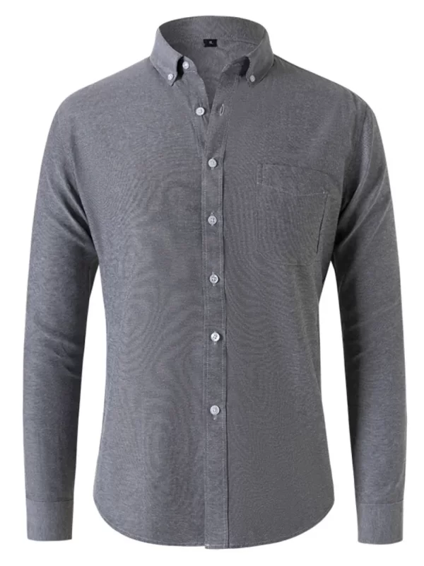 Men's Plus Size Button Down Collared Neck Shirt - Image 3
