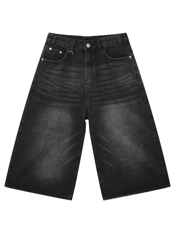 Men's Wide Leg Denim Shorts - Image 7