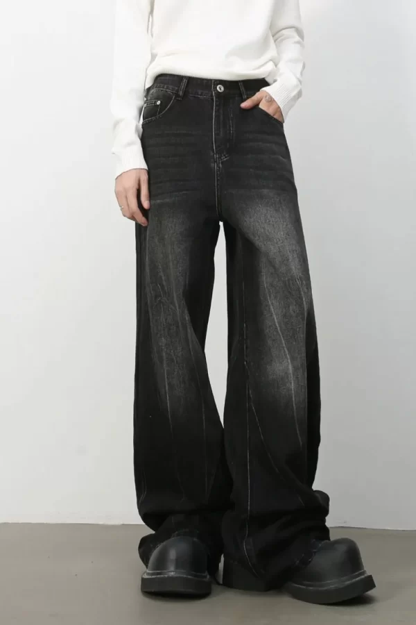 Men's Wide Leg Jeans with Pockets - Image 4