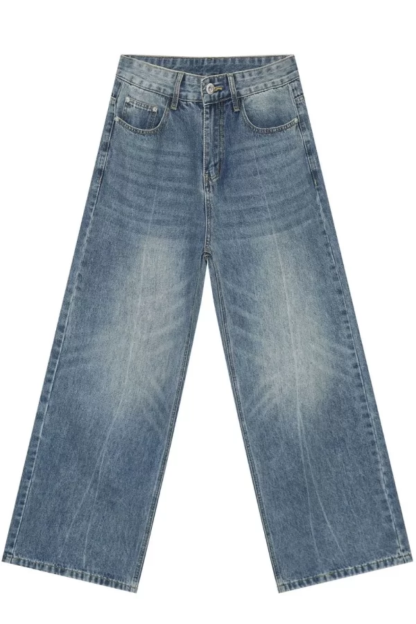 Men's Washed Jeans with Pockets - Image 2