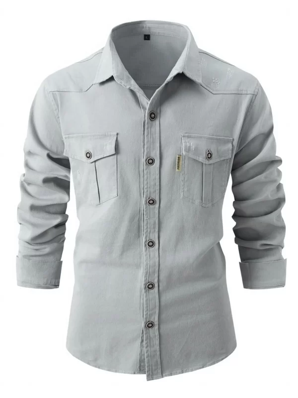 Men's Full Size Button Up Long Sleeve Shirt Plus Size