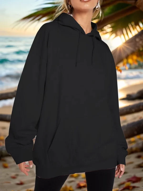 Drawstring Dropped Shoulder Hoodie - Image 33