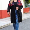 Plus Size Open Front Dropped Shoulder Cardigan