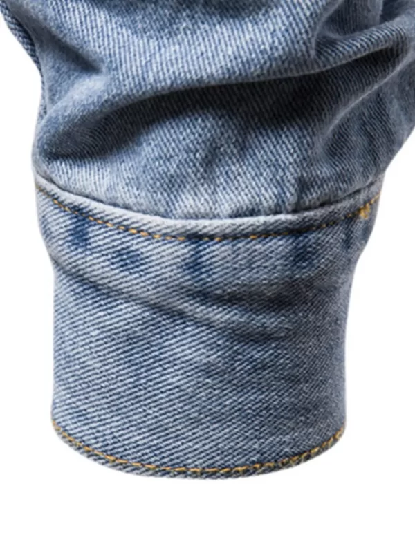 Men's Button Down Long Sleeve Denim Jacket - Image 6