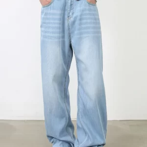 Men's Wide Leg Jeans with Pockets