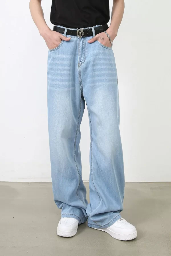 Men's Wide Leg Jeans with Pockets