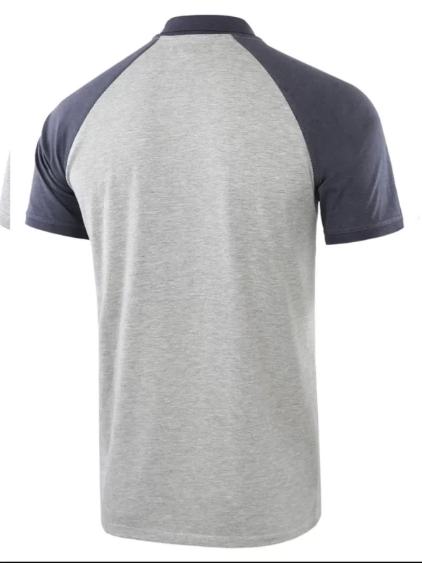 Men's Casual Raglan Sleeve Two-Tone Polo Shirt - Image 2