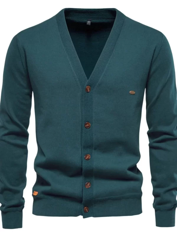 Men's Button Down V-Neck Cardigan - Image 8