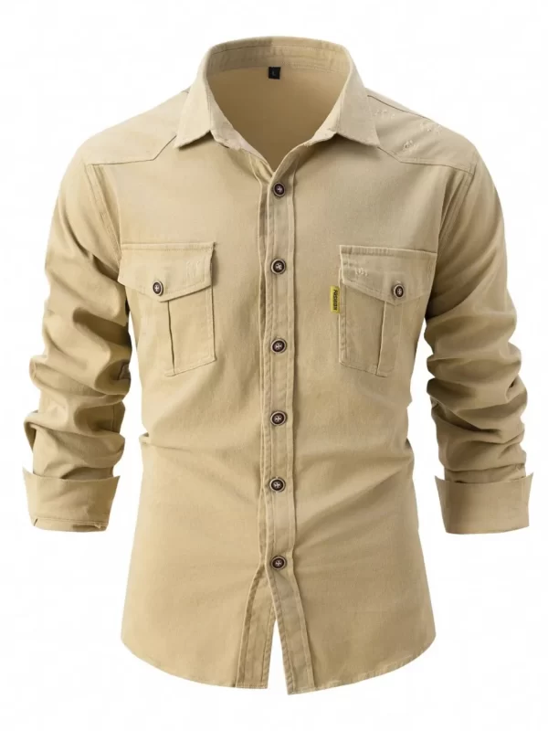 Men's Full Size Button Up Long Sleeve Shirt Plus Size - Image 3