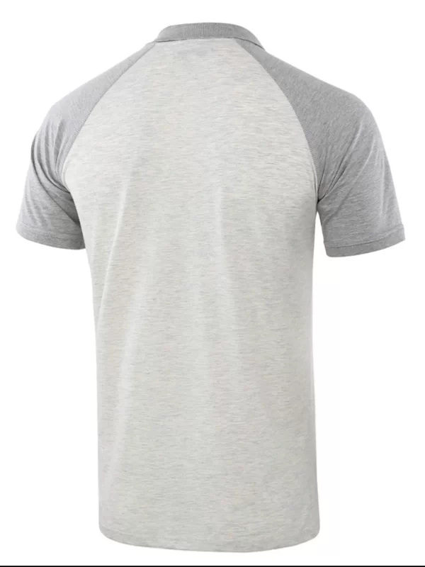 Men's Casual Raglan Sleeve Two-Tone Polo Shirt - Image 6