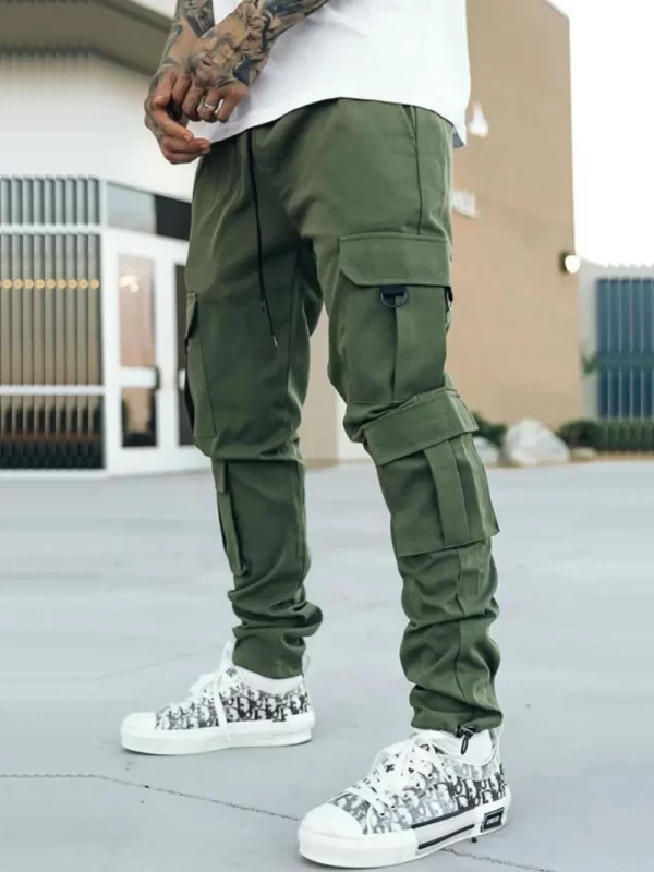Men's Drawstring Pants with Cargo Pockets - Image 8