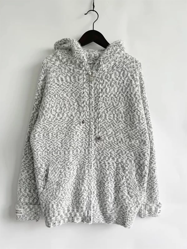 Zip Up Drawstring Long Sleeve Hooded Sweater - Image 8