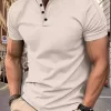 Men's Full Size Button Detail Short Sleeve Polo Plus Size