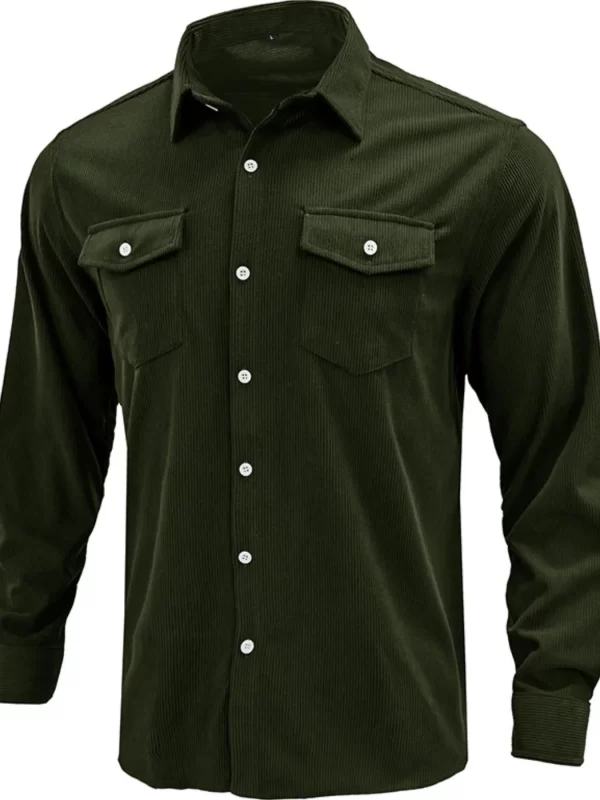 Men's Casual Corduroy Button Down Shacket - Image 5