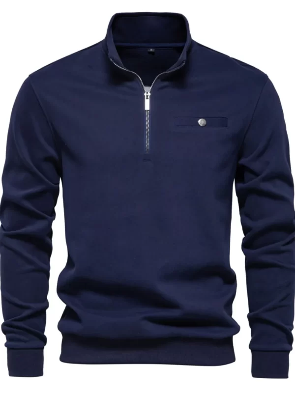 Men's Quarter Zip Long Sleeve Sweatshirt - Image 3