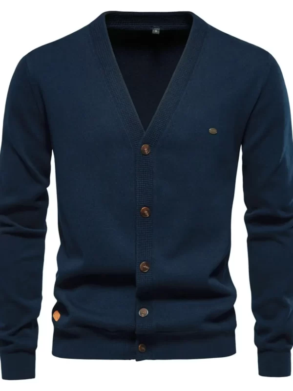 Men's Button Down V-Neck Cardigan - Image 9