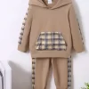 Children's Plaid Hoodie and pants Set