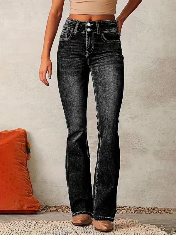 Cat Whisker Washed Bootcut Jeans - Image 4