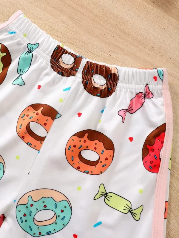 Children's Donut Round Neck Top and Pants Set - Image 4