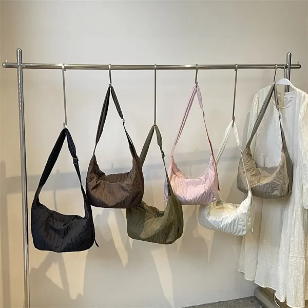 Pleated Dumpling Crossbody Bag - Image 2