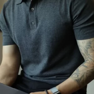 Men's Plus Size Button Detail Short Sleeve Polo