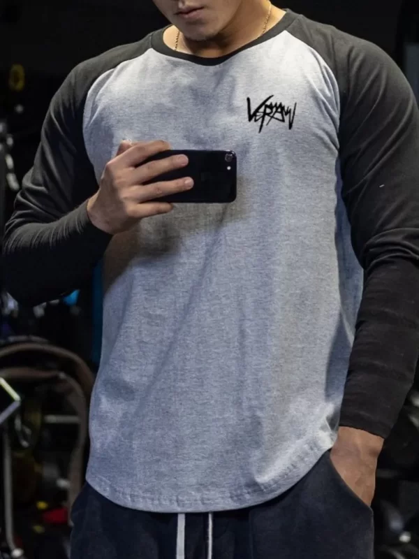 Men's Plus Size Round Neck Long Sleeve T-Shirt - Image 3