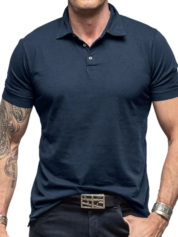 Men's Collared Neck Short Sleeve Polo Shirt