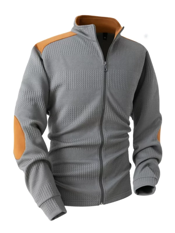 Men's Full Size Zip Up Long Sleeve Top Plus Size - Image 2