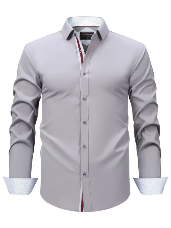 Men's Full Size Basic style Long Sleeve Shirt Plus Size - Image 3