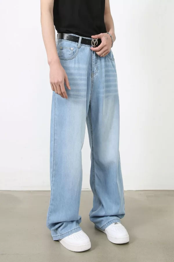 Men's Wide Leg Jeans with Pockets - Image 4