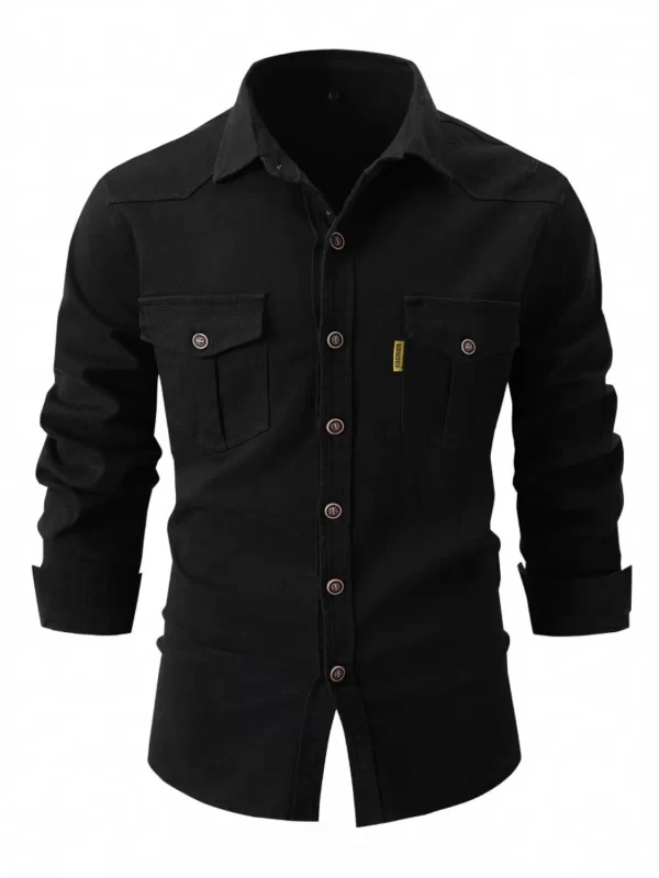 Men's Full Size Button Up Long Sleeve Shirt Plus Size - Image 7