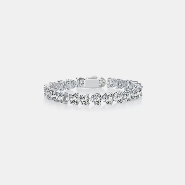 24 Carat Moissanite 925 Sterling Silver Heart Bracelet - Image 5