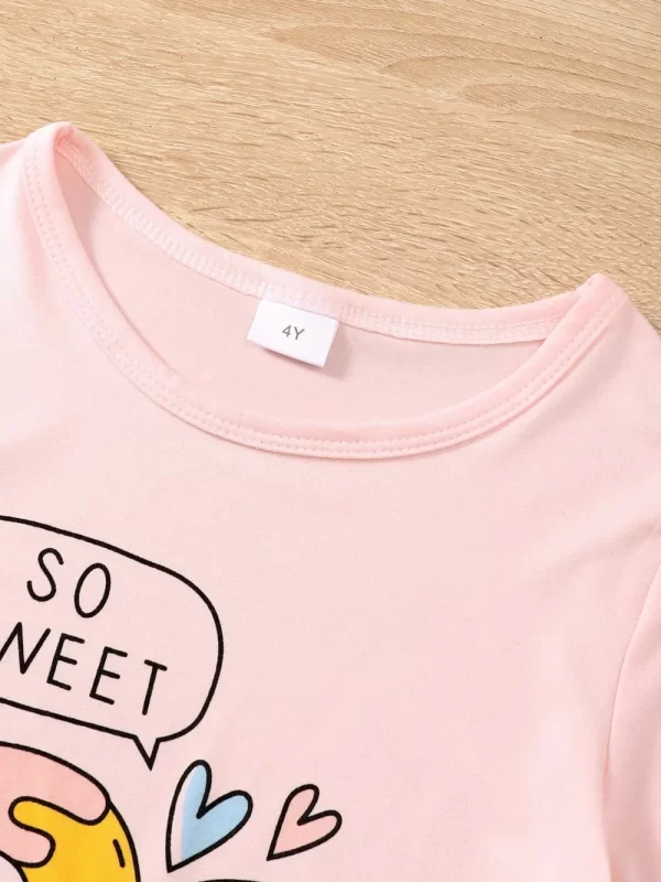 Children's Donut Round Neck Top and Pants Set - Image 3