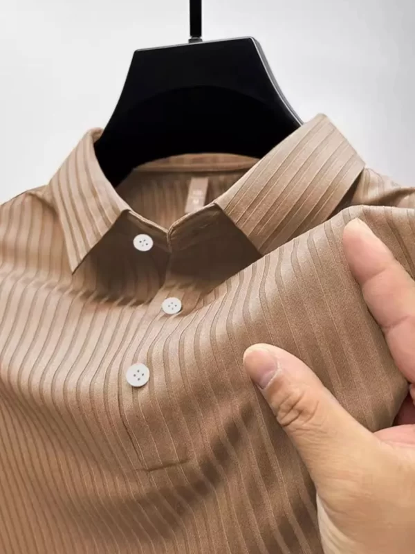 Men's Full Size Button Detail Short Sleeve Polo Plus Size - Image 9
