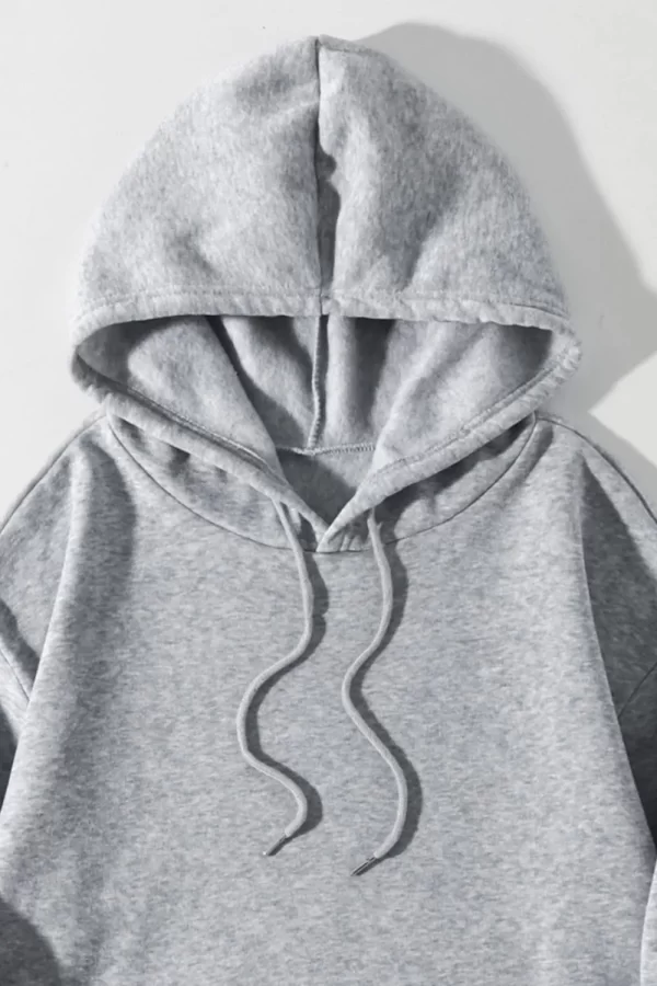 Drawstring Dropped Shoulder Hoodie - Image 13