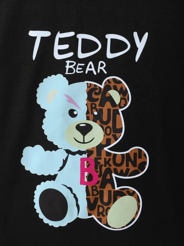 Children's Teddy Bear Round Neck Top and Pants Set - Image 7